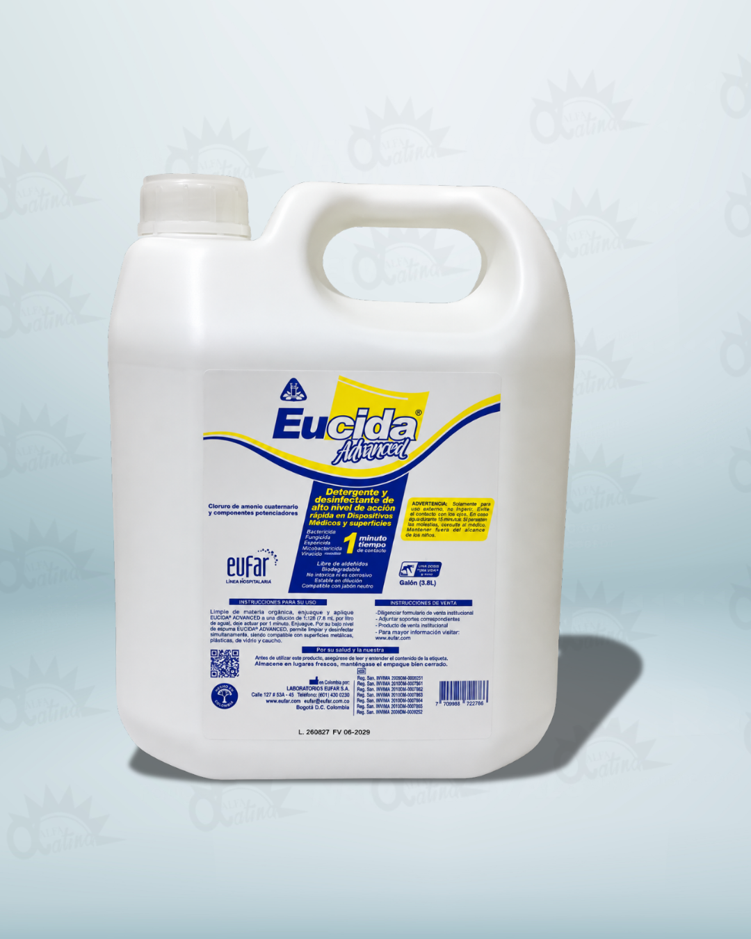 EUCIDA ADVANCED DETERGENTE Y DESINFECTANTE X GALON 3.800 L